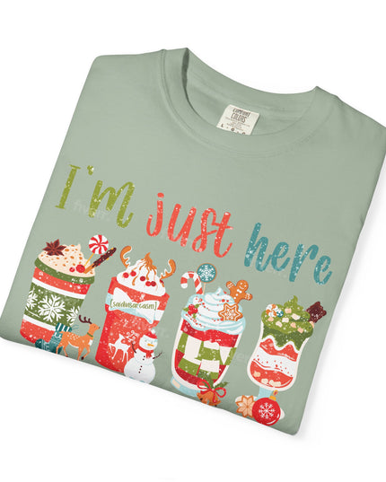 Holiday Cocoa T‑Shirt — "I'm Just Here for the Cocoa" Christmas Hot Chocolate Tee