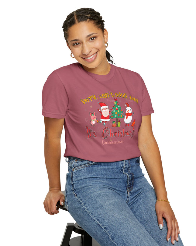 Christmas Graphic T-Shirt — "Sorry, can't adult today. It's Christmas" Holiday Tee