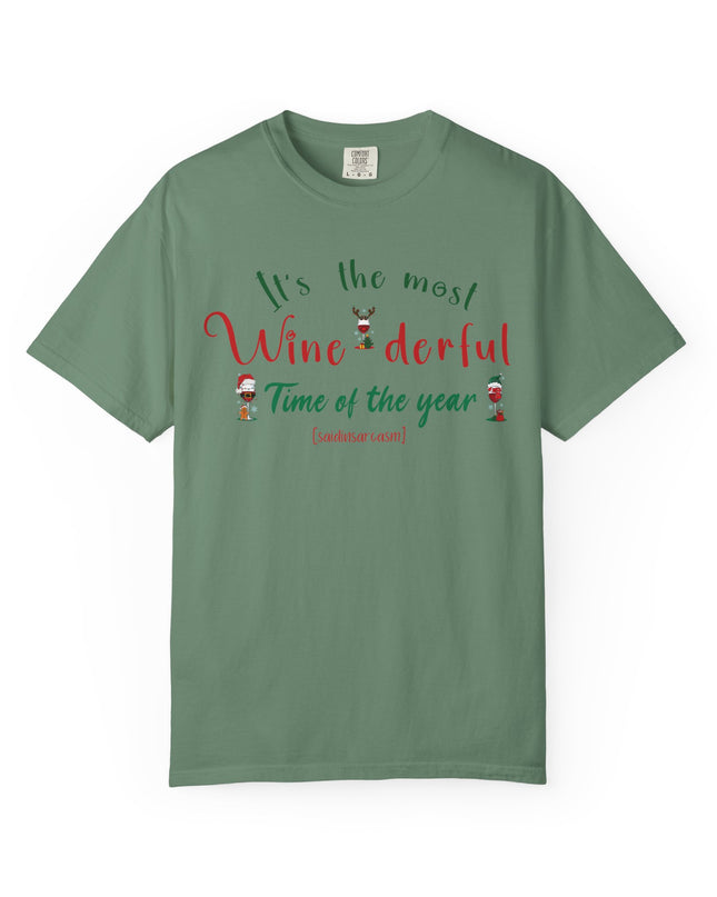 Christmas Wine T-Shirt — "Tis the Most Wine-derful Time of the Year" Holiday Tee