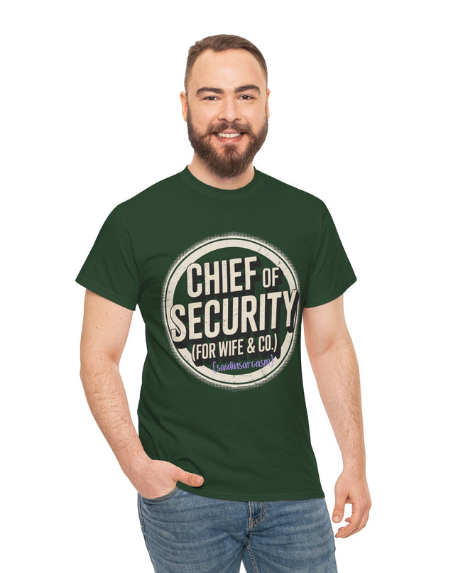 'Chief of Security' Unisex Tee - Funny Gift for Husband, Great for Father's Day, Casual Tee, Couples Apparel, Everyday Wear