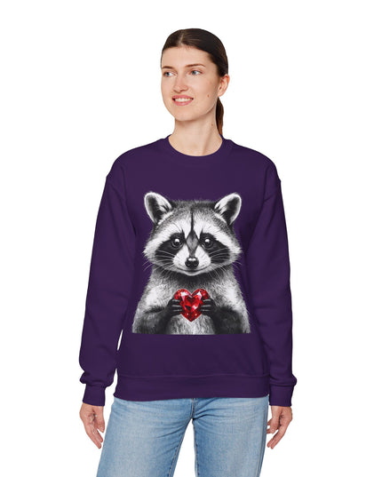 Raccoon with Red Gem Sweatshirt — Resourceful, Resilient & Worth It