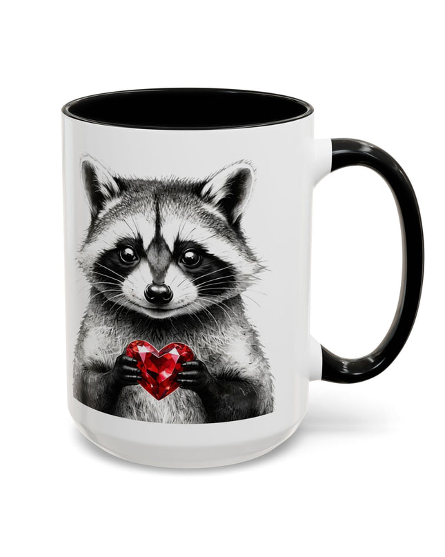 Raccoon with Red Gem Coffee Mug — Resourceful & Resilient 11/15oz