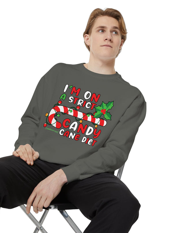Candy Cane Diet Sweatshirt — "I’m On A Strict Candy Cane Diet" Christmas Crewneck