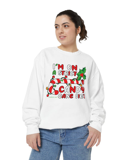 Candy Cane Diet Sweatshirt — "I’m On A Strict Candy Cane Diet" Christmas Crewneck