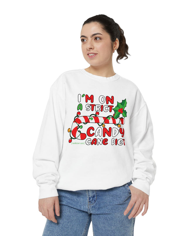 Candy Cane Diet Sweatshirt — "I’m On A Strict Candy Cane Diet" Christmas Crewneck