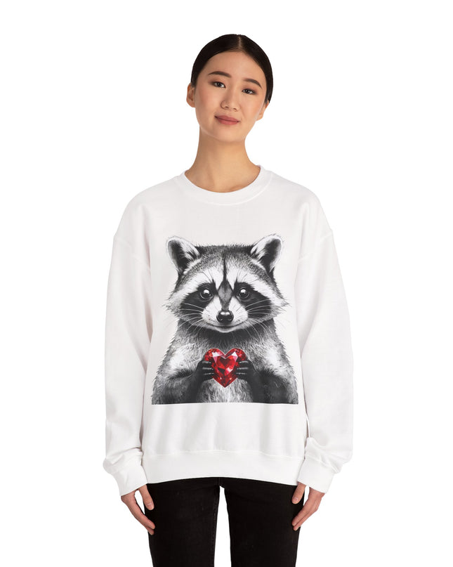 Raccoon with Red Gem Sweatshirt — Resourceful, Resilient & Worth It