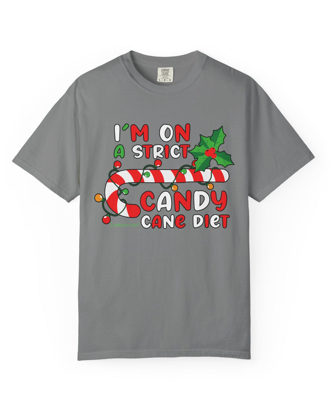Candy Cane Diet T-Shirt — "I'm On a Strict Candy Cane Diet" Christmas Tee