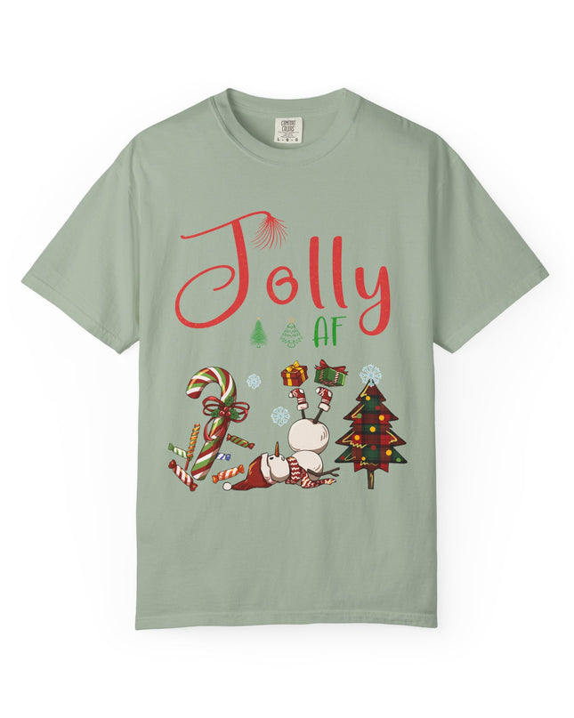 "Jolly AF" Christmas T-Shirt — Festive Holiday Graphic Tee