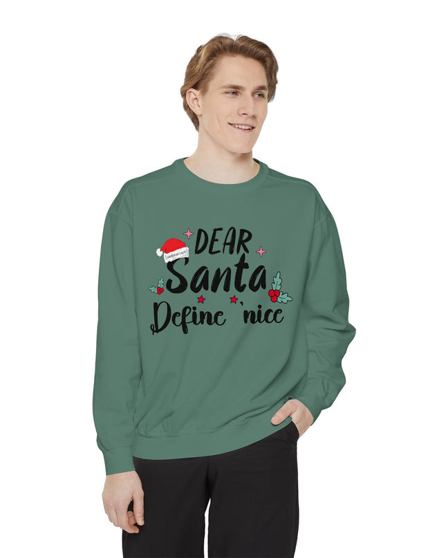 "Dear Santa Define 'Nice'" Holiday Graphic Crewneck