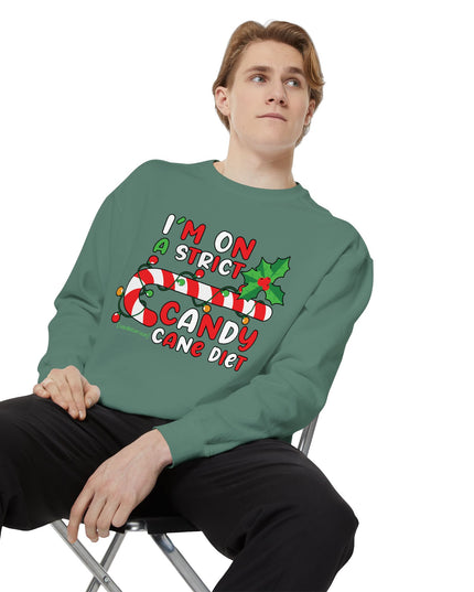 Candy Cane Diet Sweatshirt — "I’m On A Strict Candy Cane Diet" Christmas Crewneck