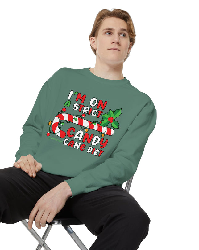 Candy Cane Diet Sweatshirt — "I’m On A Strict Candy Cane Diet" Christmas Crewneck