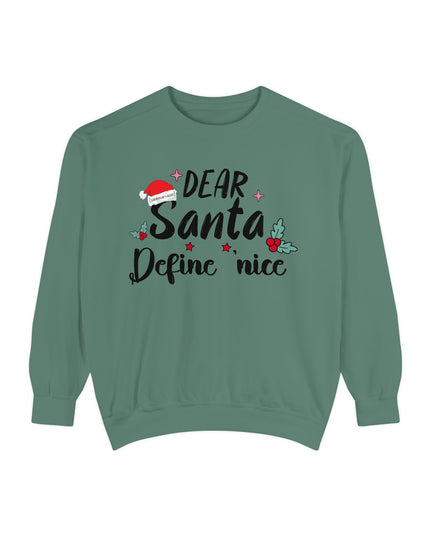 "Dear Santa Define 'Nice'" Holiday Graphic Crewneck