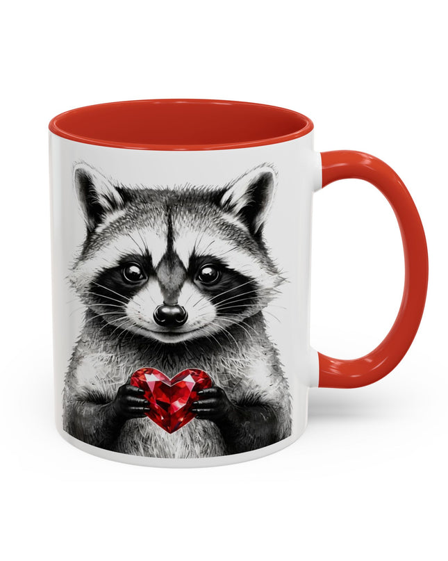 Raccoon with Red Gem Coffee Mug — Resourceful & Resilient 11/15oz