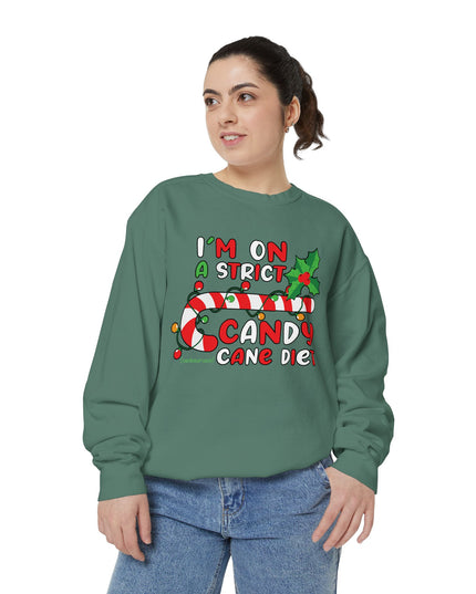 Candy Cane Diet Sweatshirt — "I’m On A Strict Candy Cane Diet" Christmas Crewneck