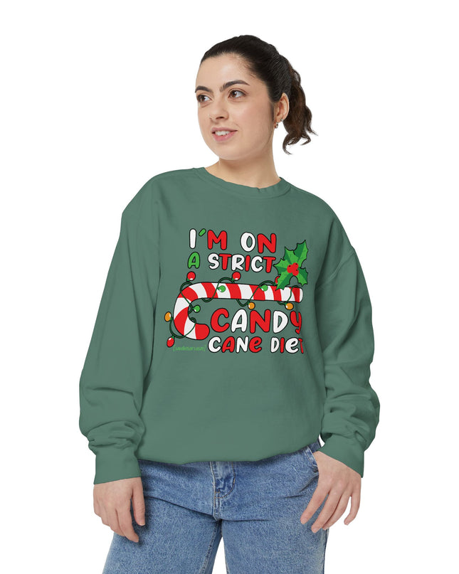 Candy Cane Diet Sweatshirt — "I’m On A Strict Candy Cane Diet" Christmas Crewneck