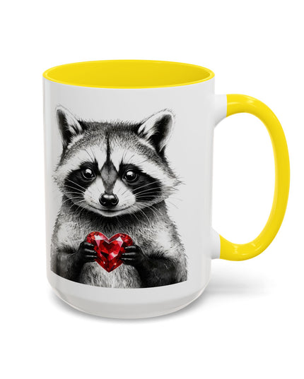 Raccoon with Red Gem Coffee Mug — Resourceful & Resilient 11/15oz