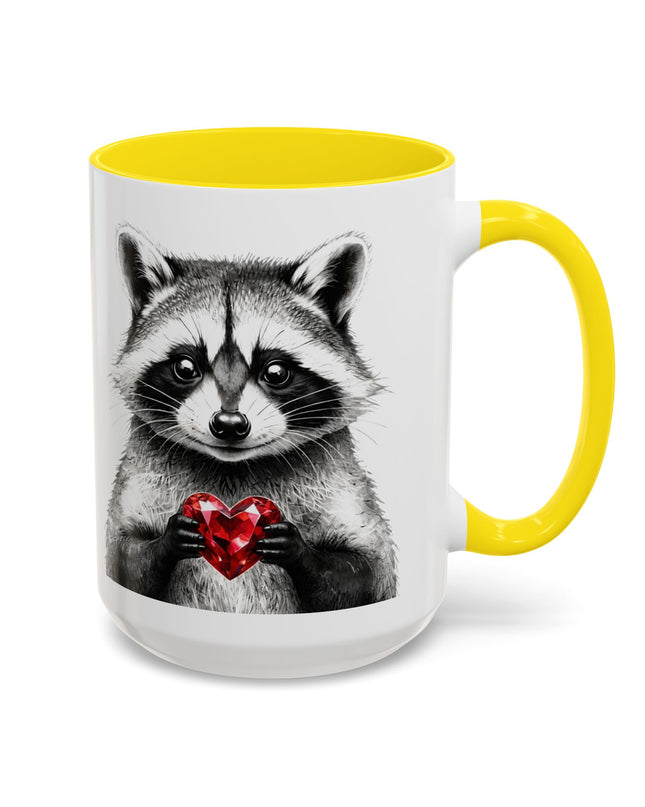 Raccoon with Red Gem Coffee Mug — Resourceful & Resilient 11/15oz