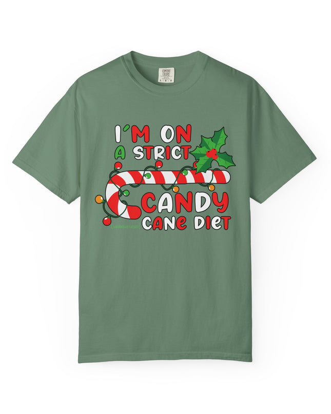 Candy Cane Diet T-Shirt — "I'm On a Strict Candy Cane Diet" Christmas Tee