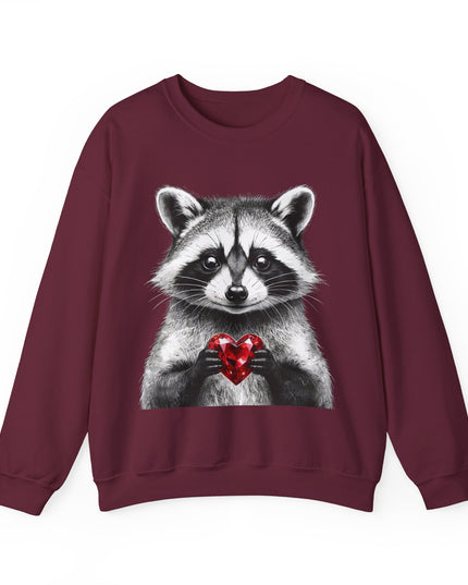 Raccoon with Red Gem Sweatshirt — Resourceful, Resilient & Worth It
