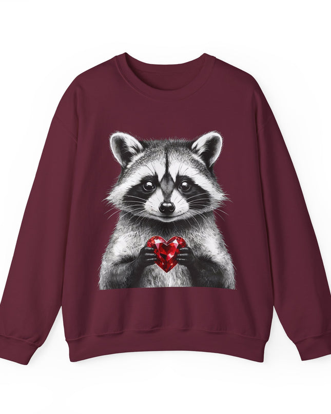 Raccoon with Red Gem Sweatshirt — Resourceful, Resilient & Worth It