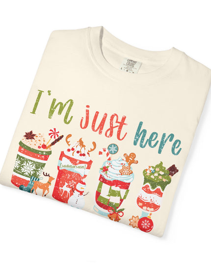 Holiday Cocoa T‑Shirt — "I'm Just Here for the Cocoa" Christmas Hot Chocolate Tee
