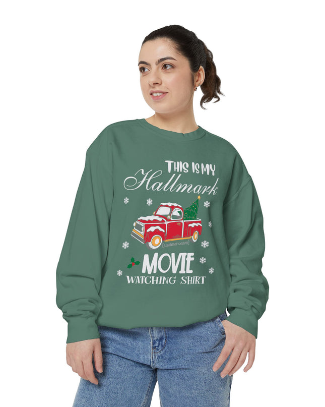 Christmas Movie Watching Sweatshirt — "This Is My Hallmark Movie Watching Shirt" Vintage Truck Holiday Sweater